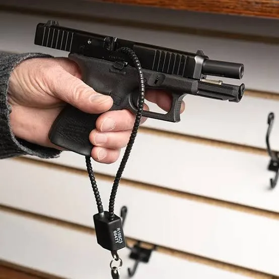 firearm with safety lock in barrel